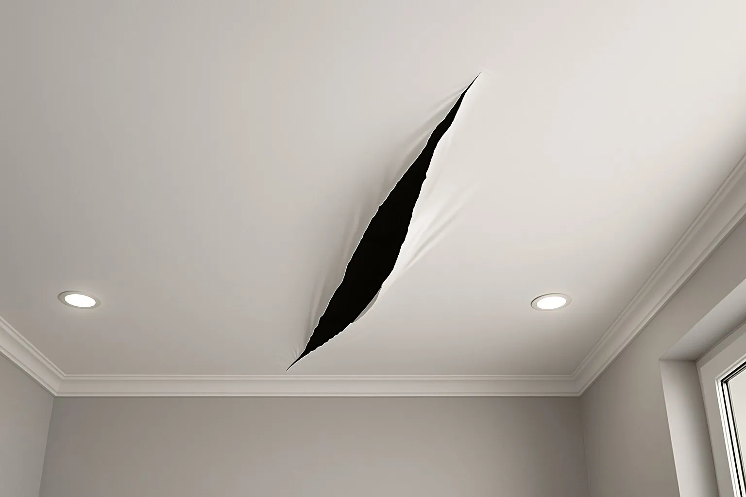 Что делать, если потолок порвался